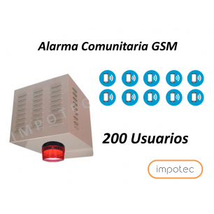 Alarma Comunitaria GSM Solar 200 Usuarios