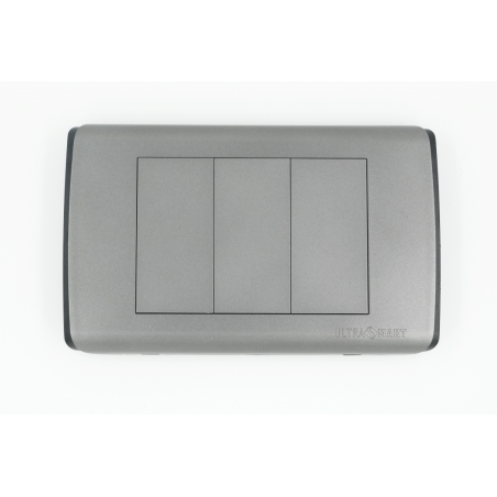 Placa Doble Triple Enchufe o Interruptor UltraSmart Grey