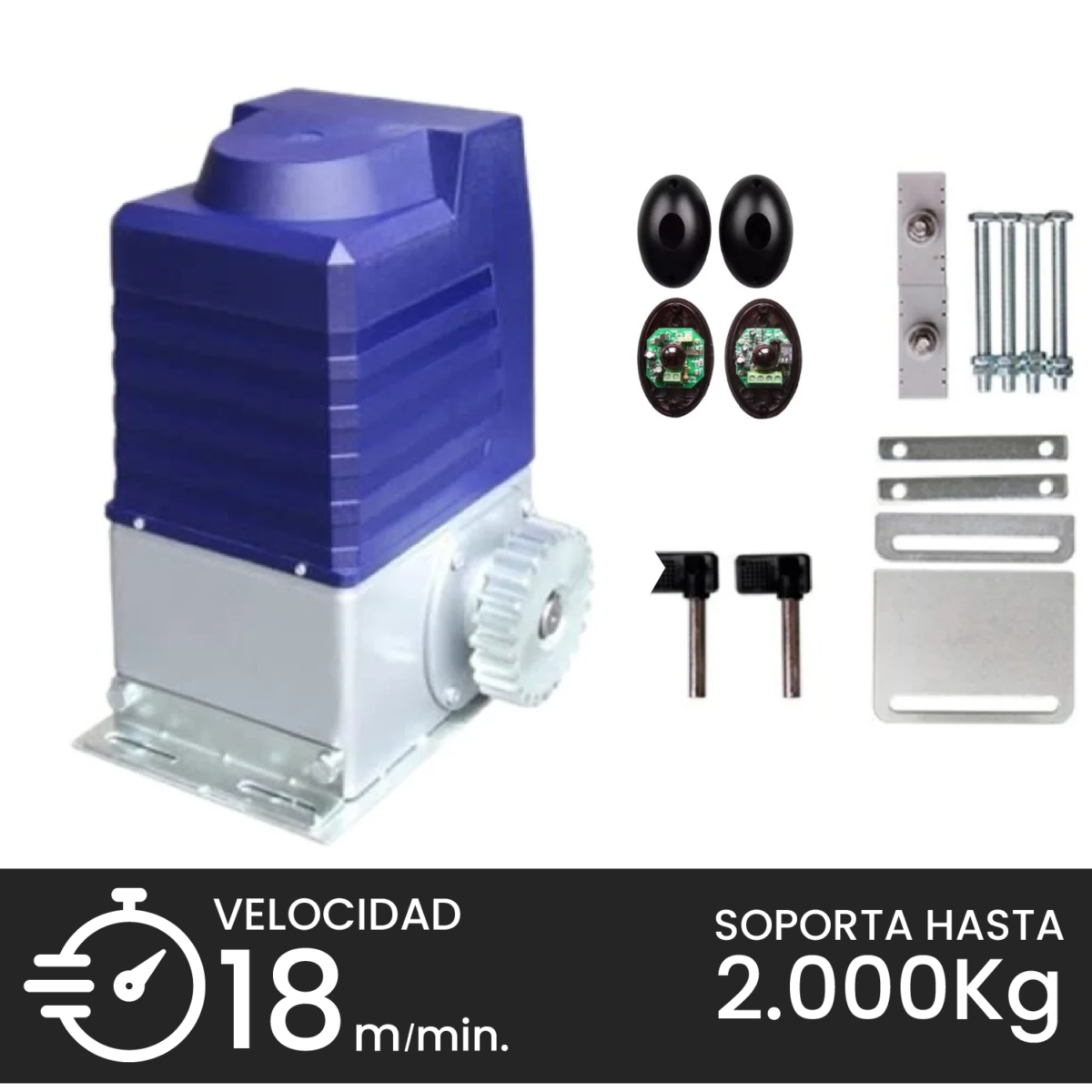 Kit Motor Porton Corredera 2000KG + Fotoceldas