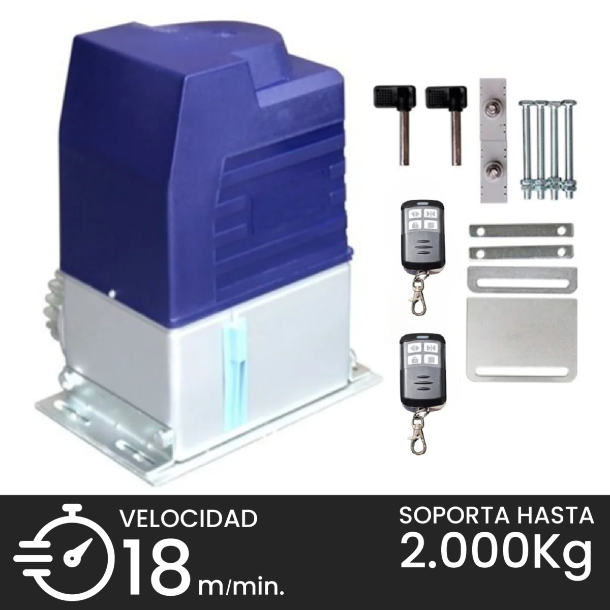 Kit Motor Porton Corredera 2000KG Condominio Placa OS718