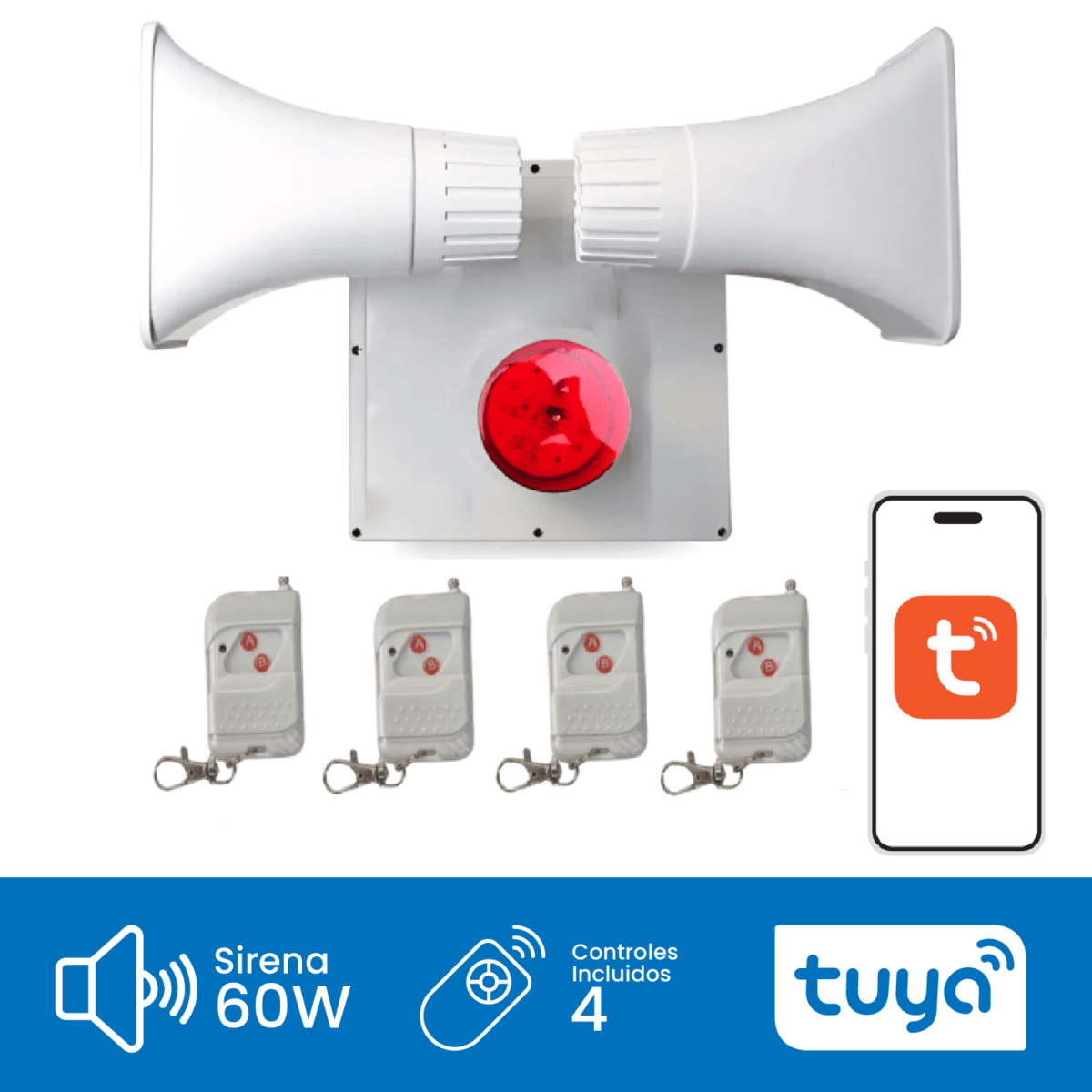 Alarma Comunitaria WIFI 60W con 4 Controles Remoto