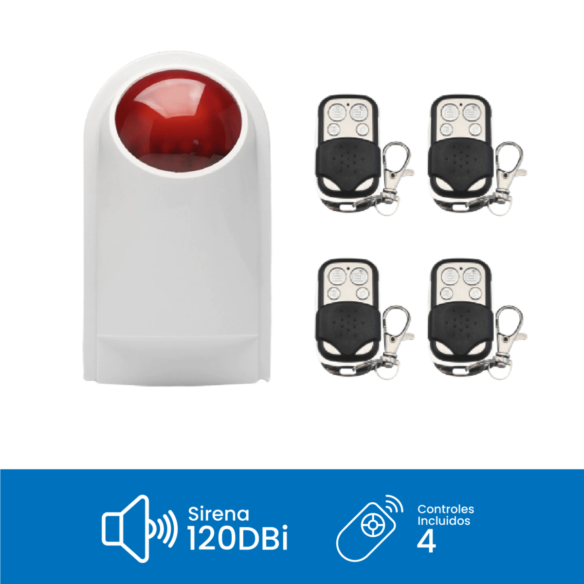 Alarma Comunitaria 120DB con 4 Controles