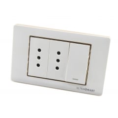 1 Interruptor 9/12 + 2 Enchufes 10A 250V, Linea Advantage