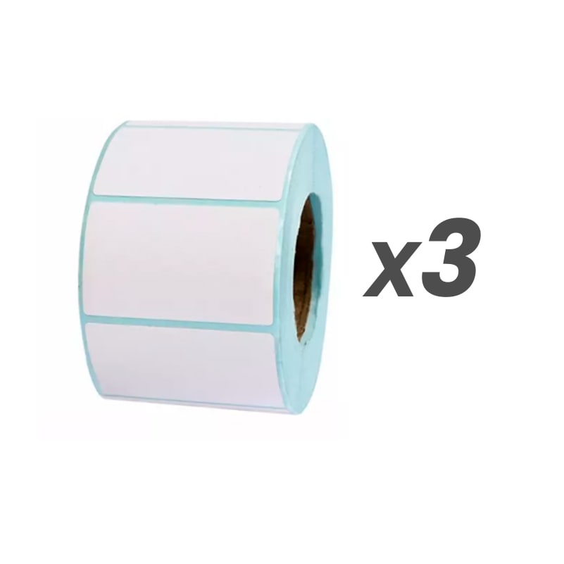 Pack 3 Rollo Etiquetas Térmicas Adhesivas 70mm X 30mm 500 UN