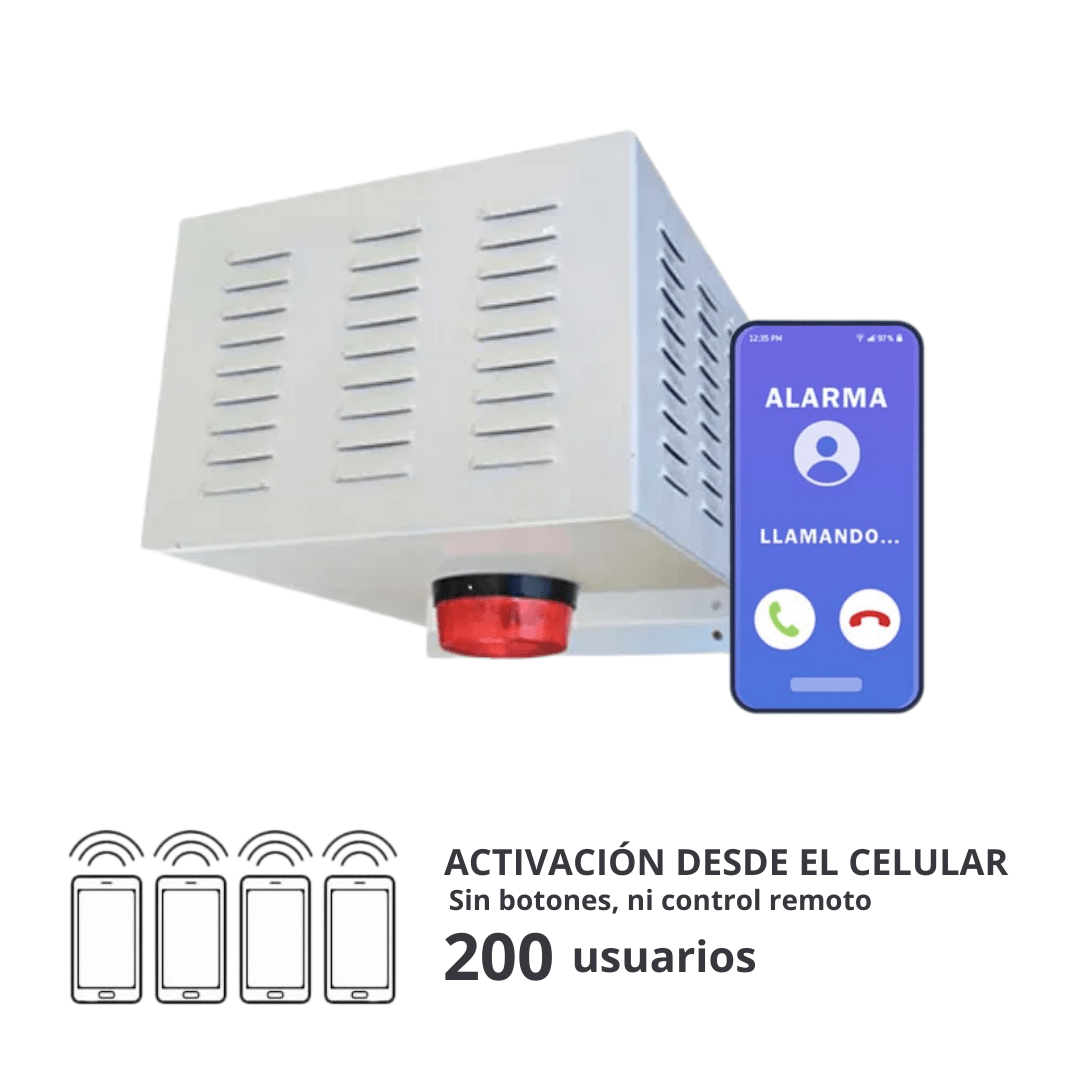 Alarma Comunitaria 30W 200 Usuarios Activación Celular