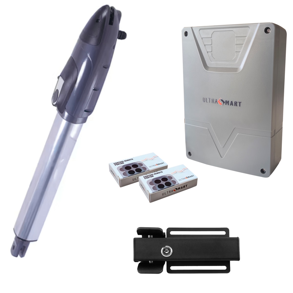 Kit 1 Brazo Motor Batiente Condominio uso intenso 350KG 3.5MT + Cerradura