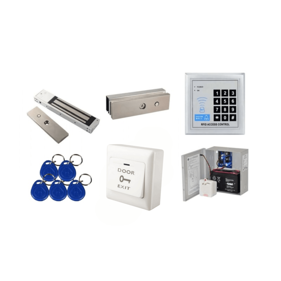 Kit Completo Control de Acceso Puerta de Vidrio 280kg