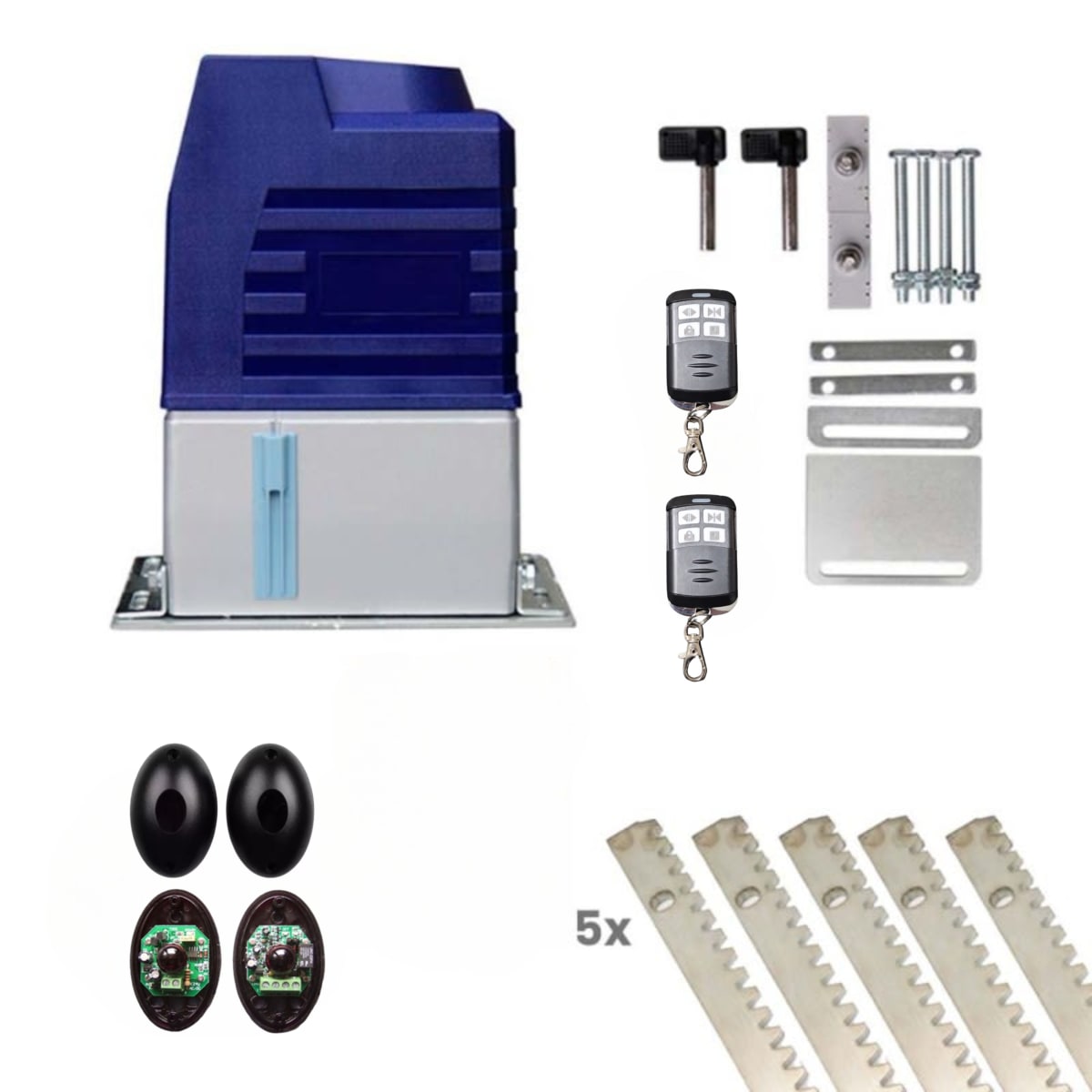 Kit Motor Portón Automático 2000KG Uso Condominio + 5m Cremallera y Fotocelda