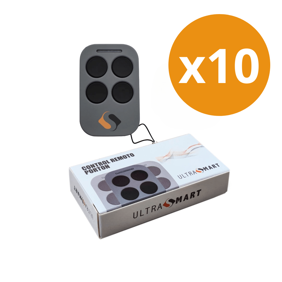 Pack 10 Control Remoto UltraSmart Rolling Code 4 Botones 433.92 MHz