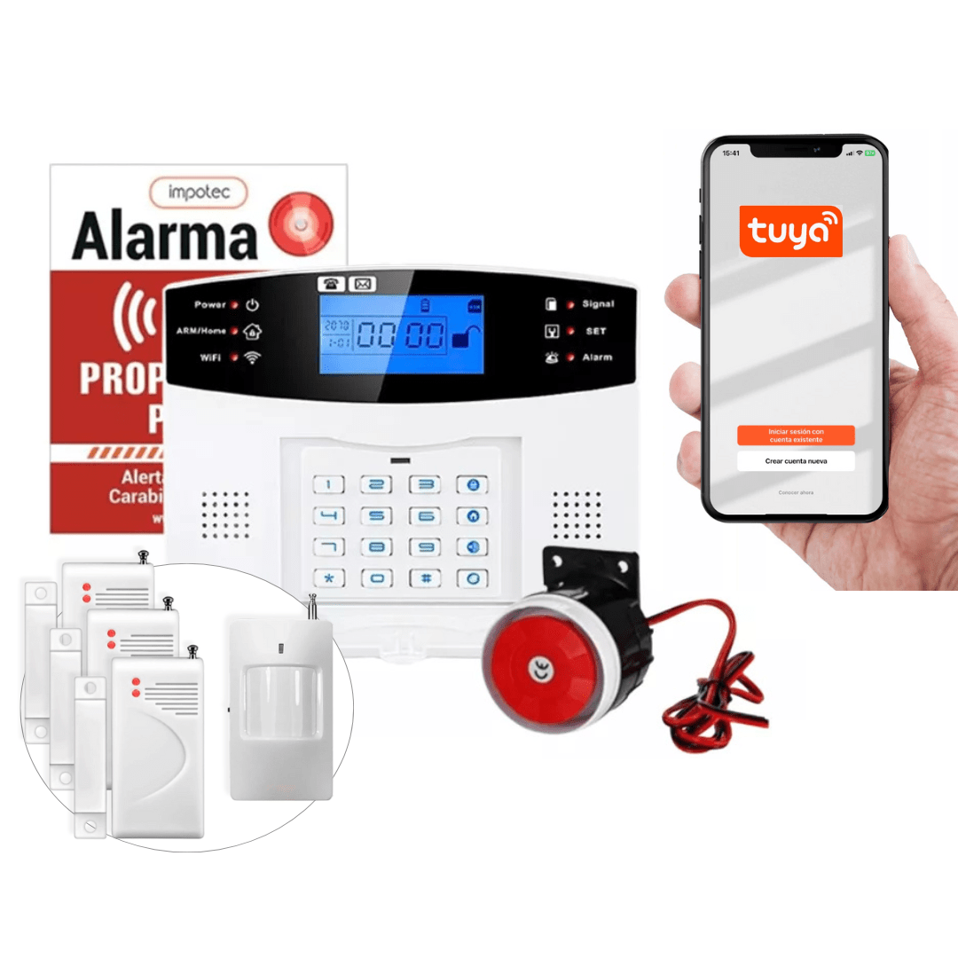 Alarma Wifi 4g Kit 3 Sensores Mag + 1 Sensor Mov / Impotec