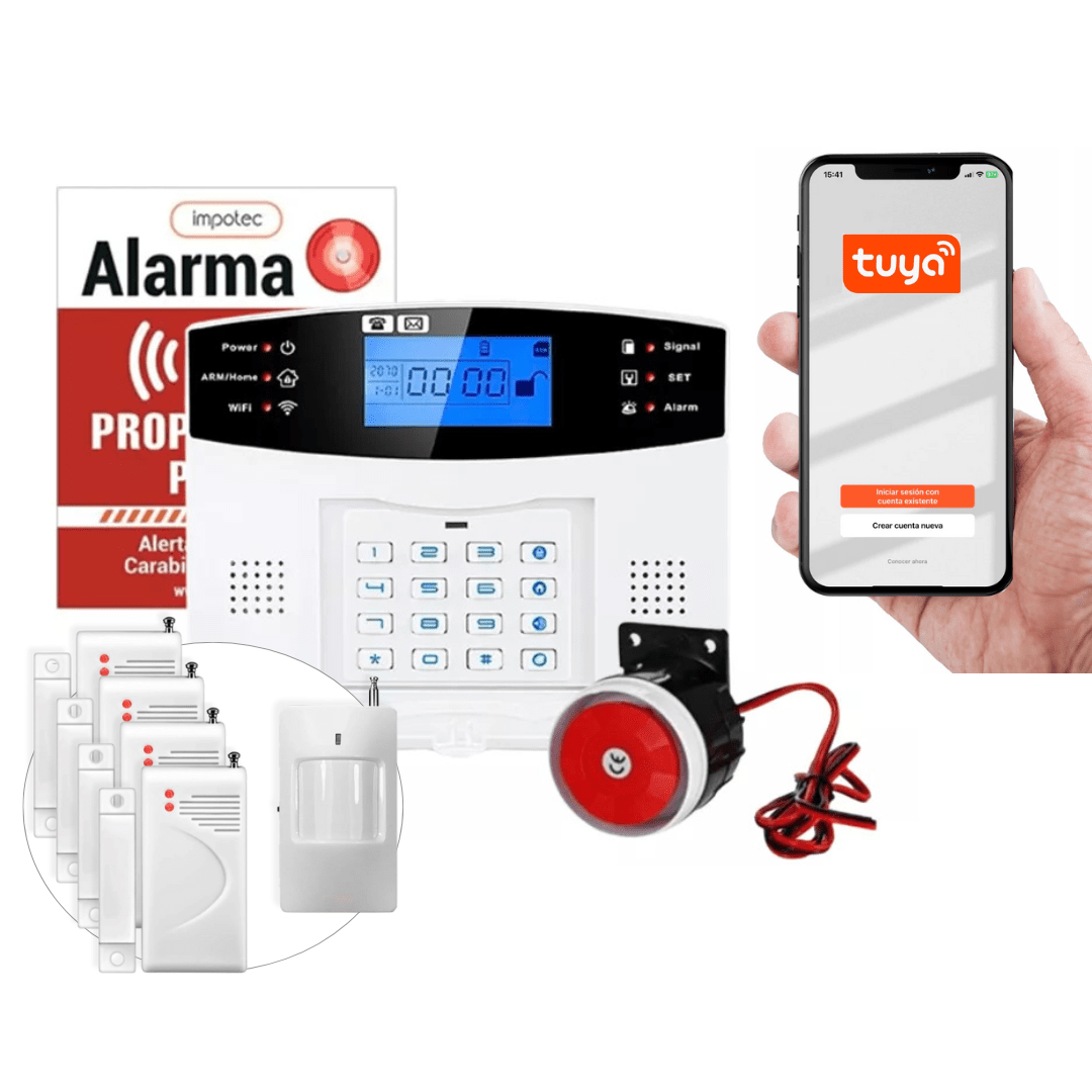 Alarma Wifi 4g Kit 4 Sensores Mag + 1 Sensor Mov / Impotec