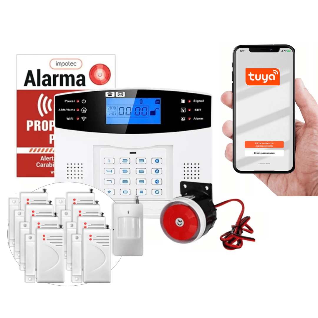 Alarma Wifi 4G Kit 8 Sensores Mag + 1 Sensor Mov / IMPOTEC