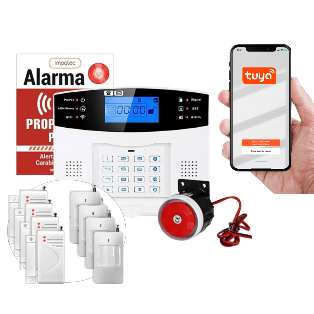 Alarma Wifi 4G Kit 4 Sensores Mag + 4 Sensores Mov / IMPOTEC