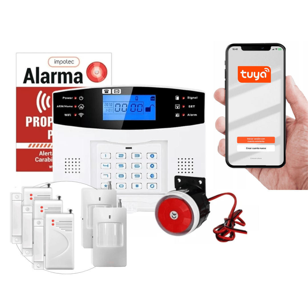 Alarma Wifi 4G Kit 3 Sensores Mag + 2 Sensor Mov / Impotec