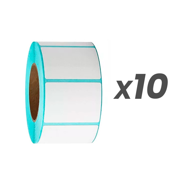 Pack 10 Rollos Etiquetas Térmicas Adhesivas 60mm X 40mm 500 Unidades
