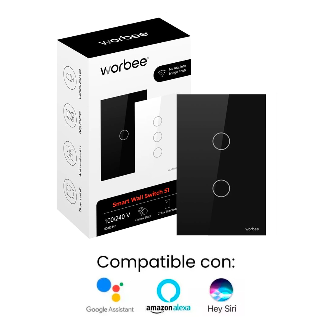 Interruptor Inteligente S1 WiFi Doble Con Neutro