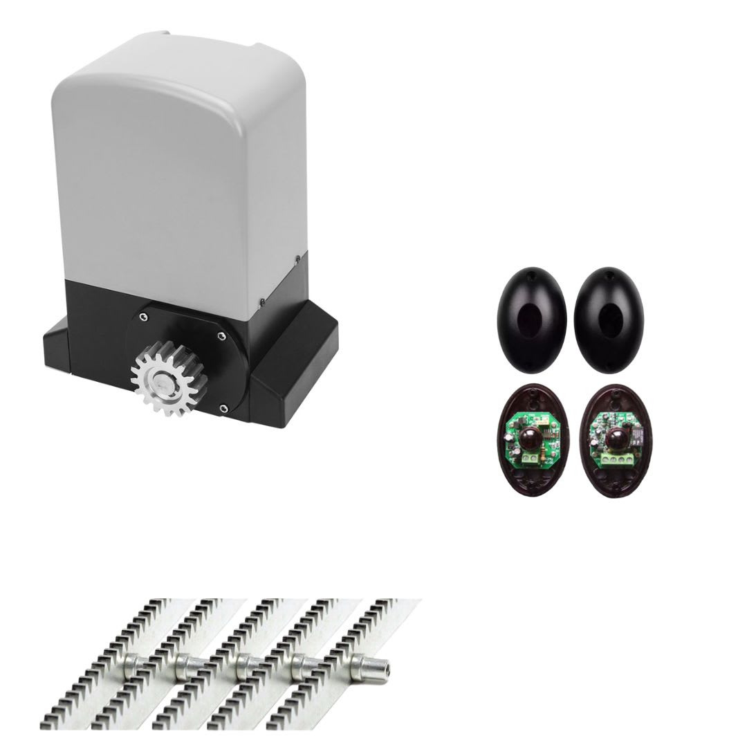 Kit motor porton automatico 1000kg + 5m cremallera y fotocelda