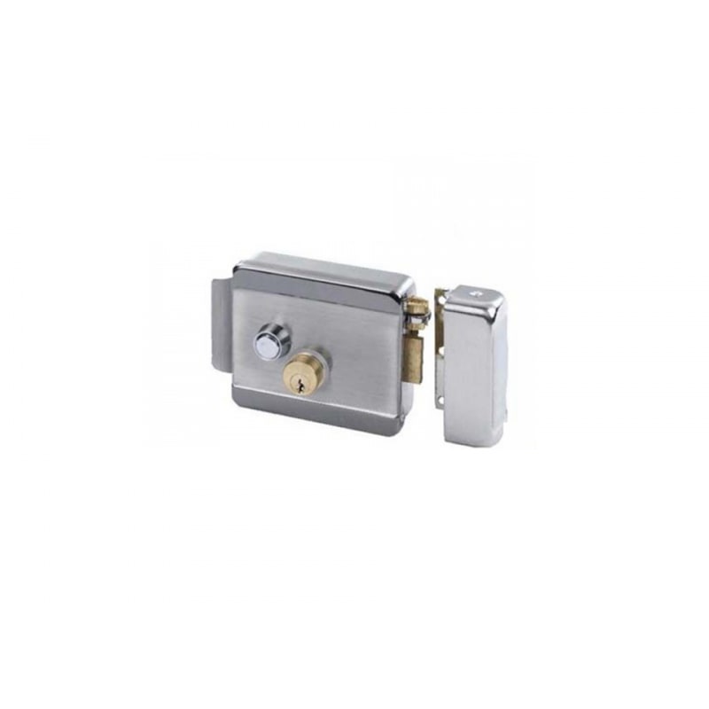Cerradura electrica con boton doble cilindro Sin Fuente de poder