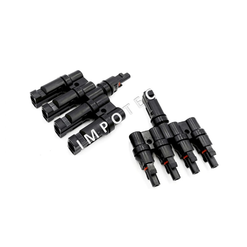 Conector MC4, 4 en 1 (4 Patas) , para Paneles Solares