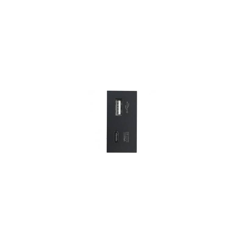 Modulo Cargador USB + tipo C 2100mA / DC5V Black
