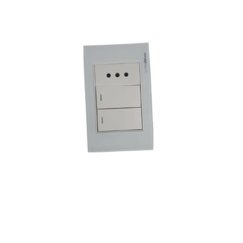 Tomacorriente 10A Simple + Interruptor 9/12 Doble Crystal White