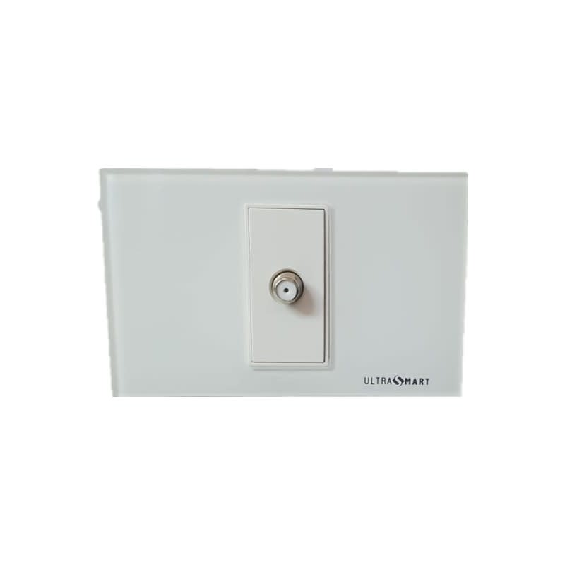 Toma Terminal TV Cable Coaxial Crystal White