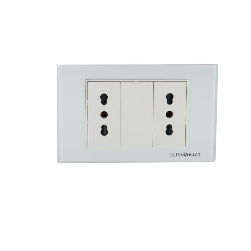 Tomacorriente 16A Doble Crystal White