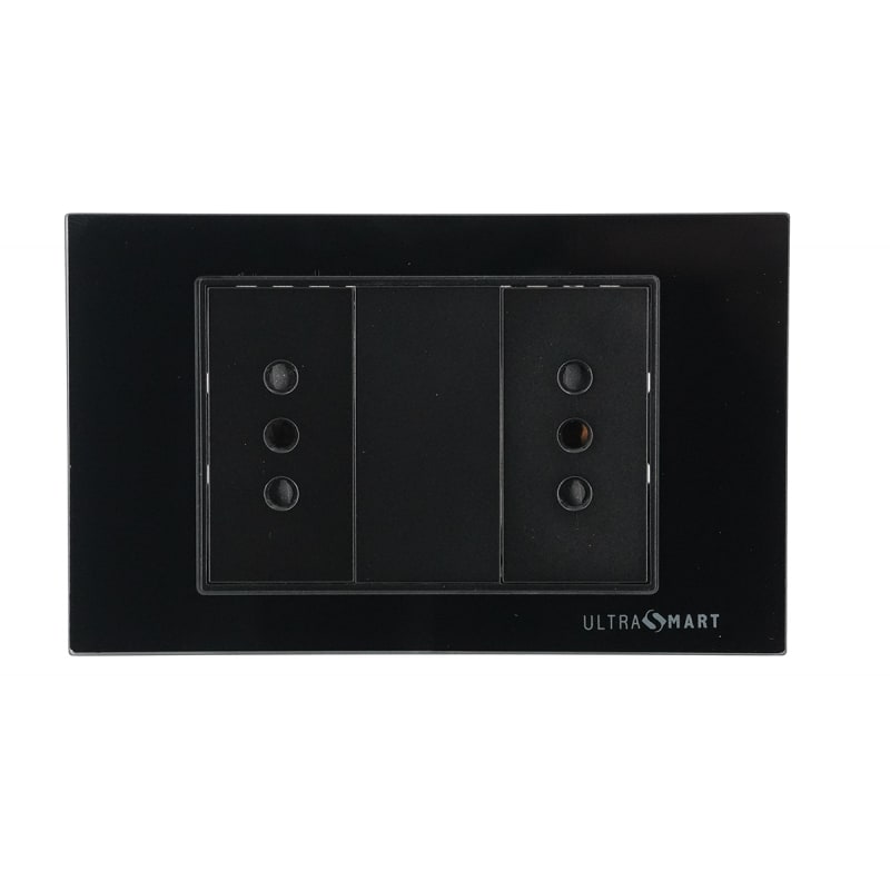 Tomacorriente Doble 10A Crystal Black