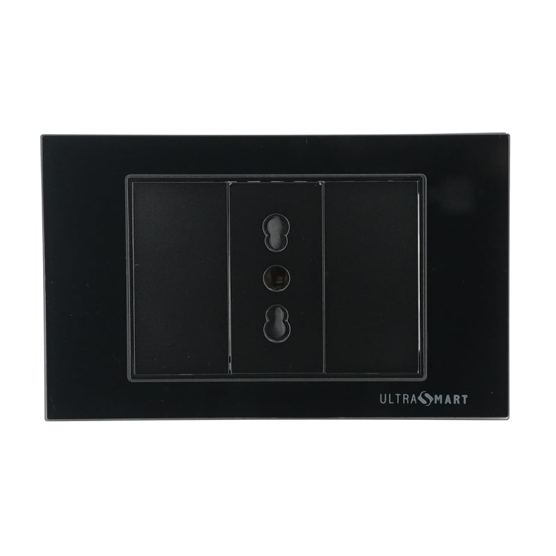 Tomacorriente Simple 10-16A/250V UltraSmart Crystal Black