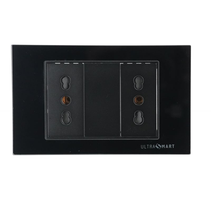 Tomacorriente Doble 10A/16A UltraSmart Crystal Black