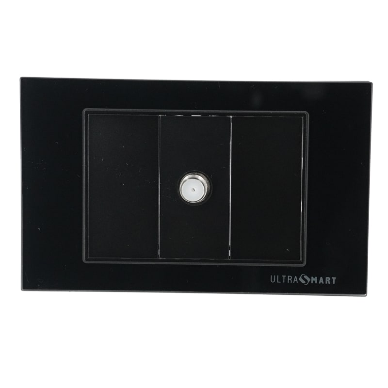 Toma TV Cable Muro UltraSmart Crystal Black