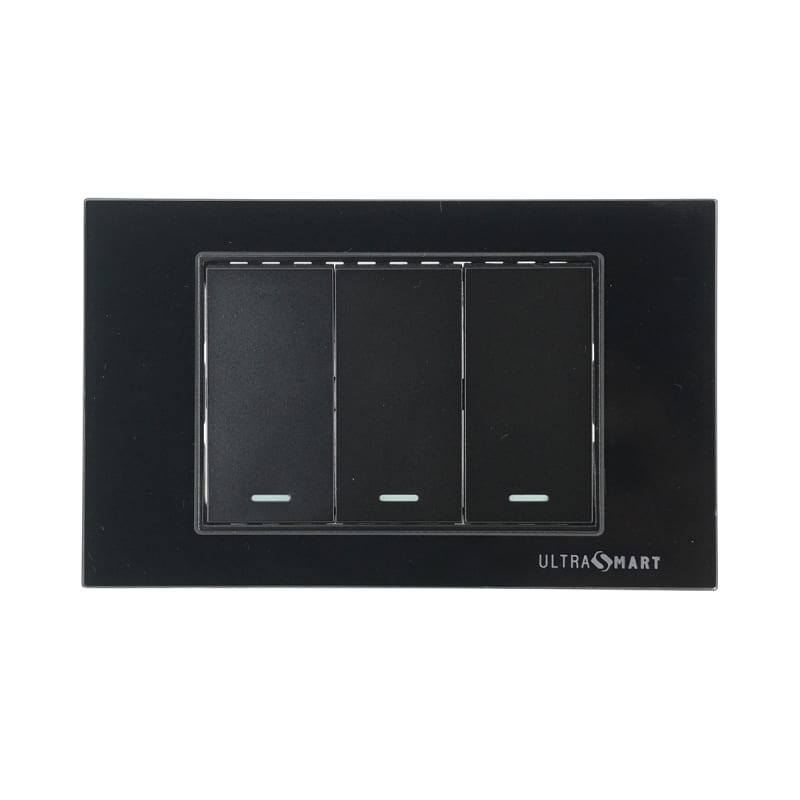Interruptor Simple + Conmutador Doble 9/24 UltraSmart Crystal Black