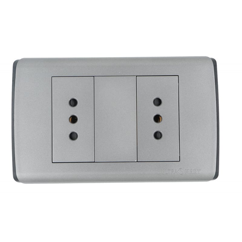Tomacorriente Doble 10A UltraSmart Grey