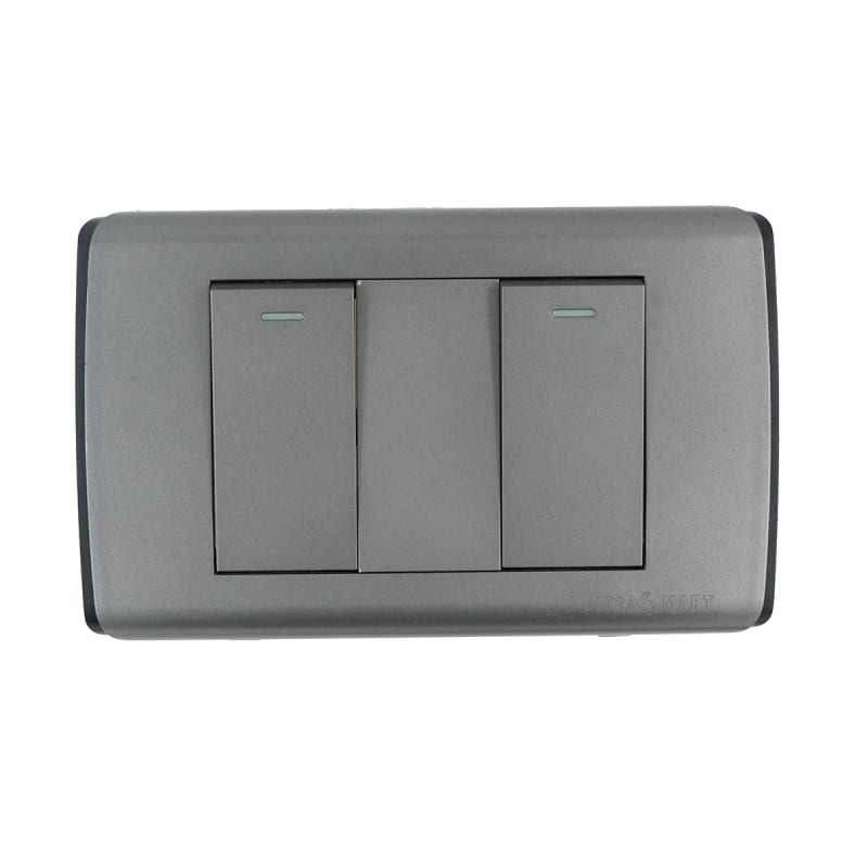 Interruptor Simple + Conmutador Simple 9/24 UltraSmart Grey