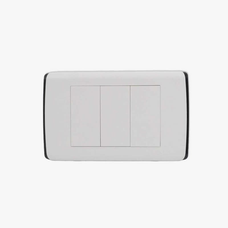 Placa Triple Enchufe o Interruptor UltraSmart Style White