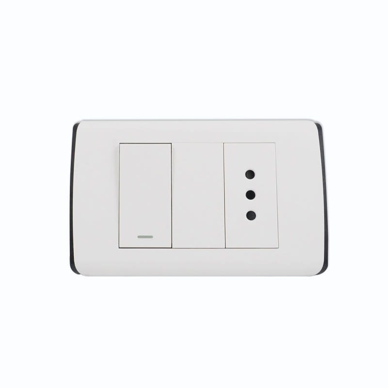 Interruptor Simple 9/12 + Tomacorriente Simple UltraSmart Style White