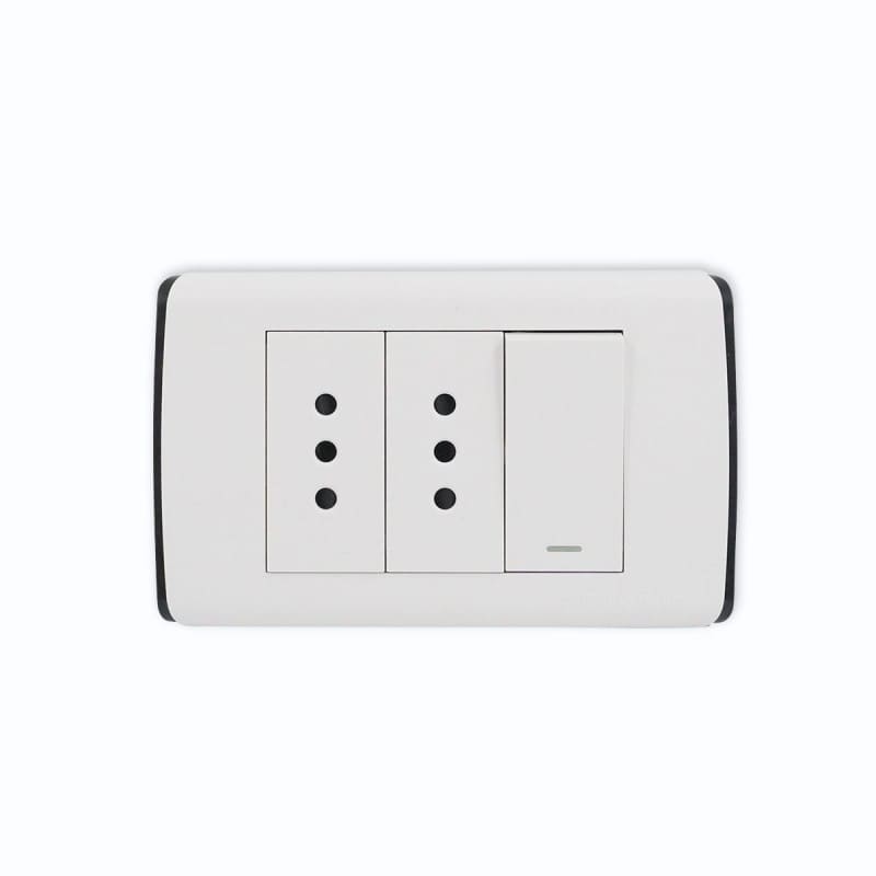 Interruptor Simple 9/12 + Tomacorriente Doble UltraSmartStyle White