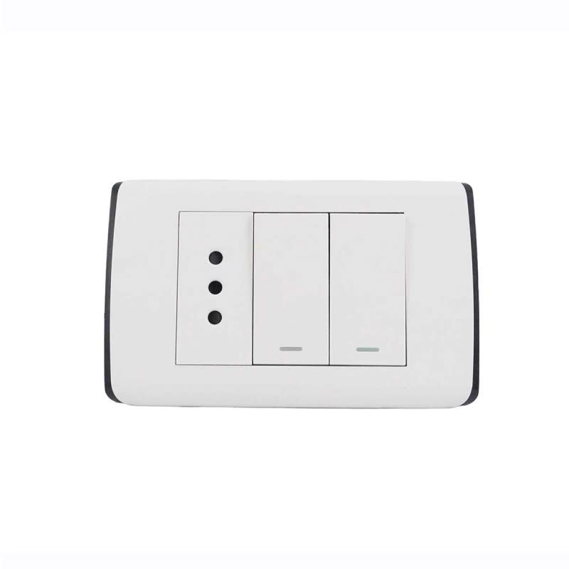 Conmutador Doble 9/24 + Tomacorriente Simple UltraSmart Style White
