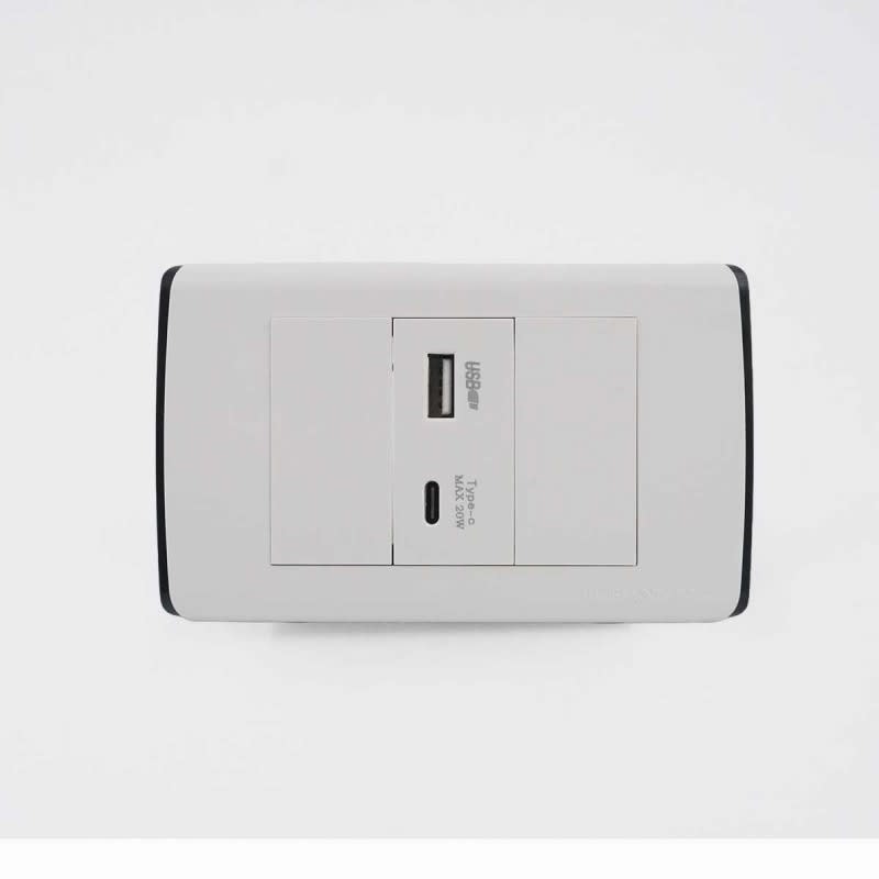 Cargador Usb Muro + tipo C Super Charge UltraSmart Style White