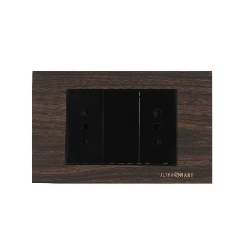 Tomacorriente Doble 10A UltraSmart Wood