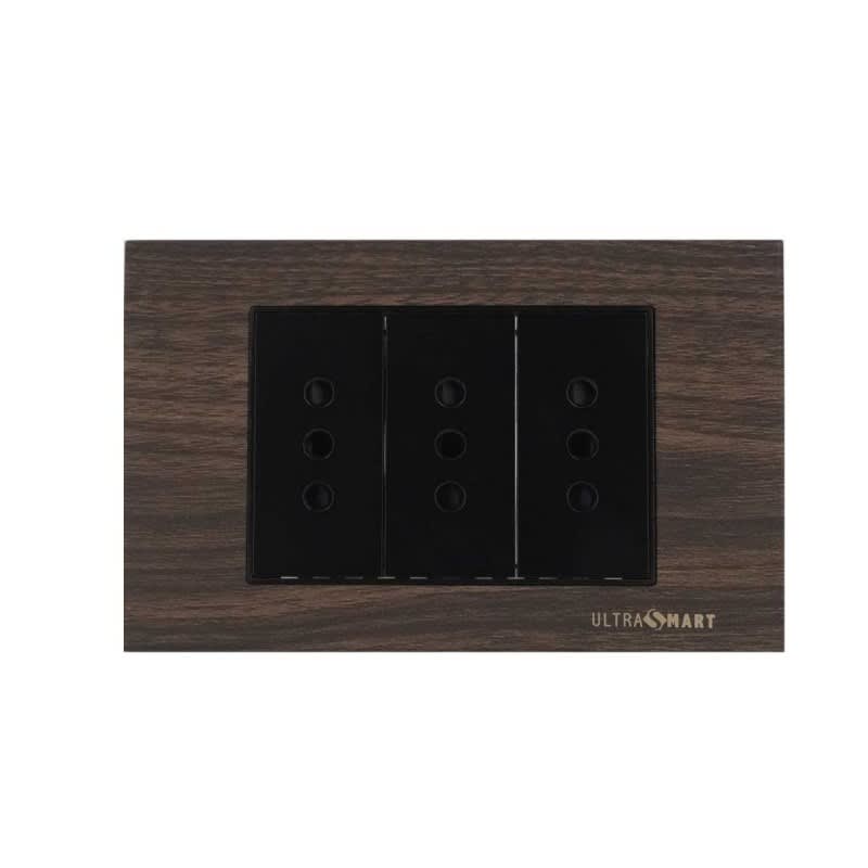 Tomacorriente Triple 10A Wood