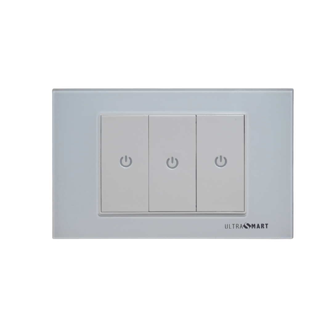 Interruptor Inteligente WiFi con Placa Blanco – Triple (3 Módulos) UltraSmart