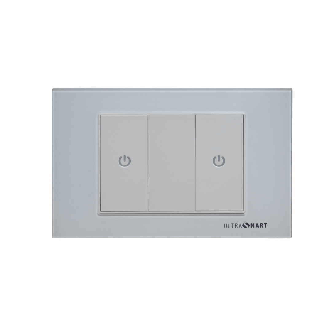 Interruptor Inteligente WiFi Pulsador Fisico Blanco – Doble (2 Módulos) UltraSmart