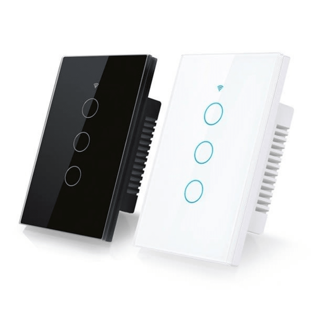 Interruptor Eléctrico Touch Crystal 3 Canales Negro + Control Remoto - Imagen 2