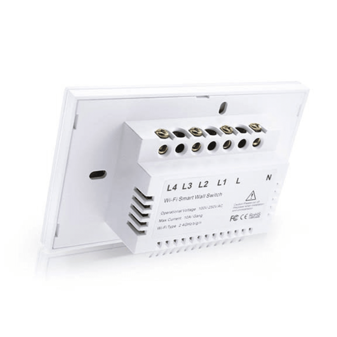 Interruptor Eléctrico Touch Crystal 3 Canales Blanco + Control Remoto - Imagen 3