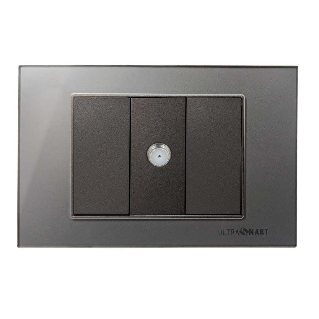 Toma TV Cable Muro Linea Crystal Grey