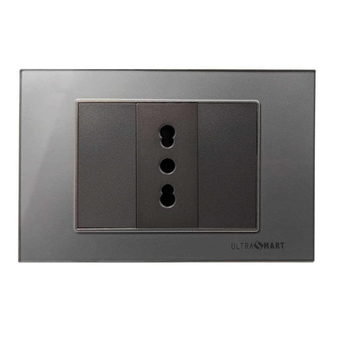 Tomacorriente Simple 10-16A/250V Linea Crystal Grey
