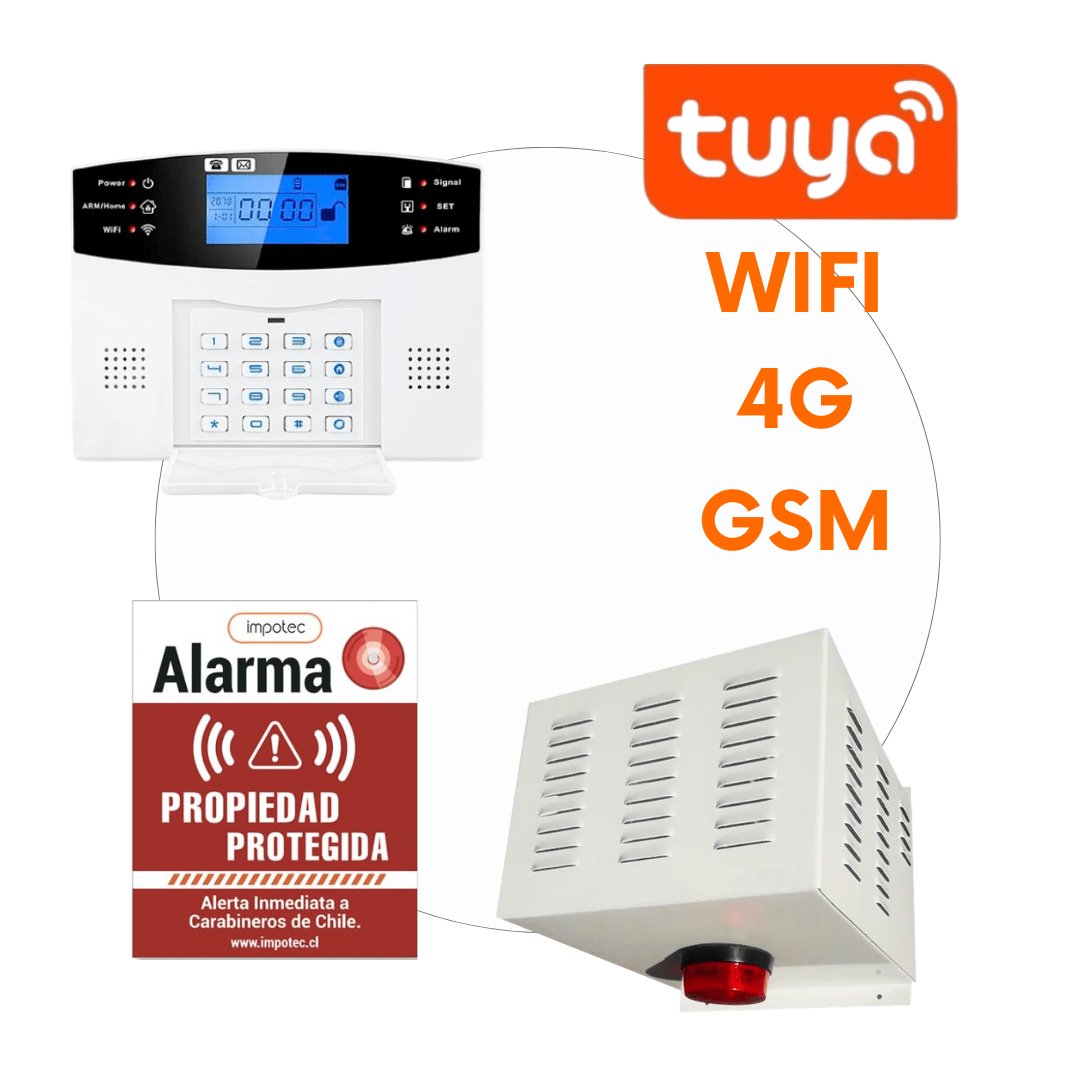 Alarma Wifi 4G Kit 2 Sensores Sin Antena + Sirena Inalámbrica 20W / IMPOTEC - Imagen 3