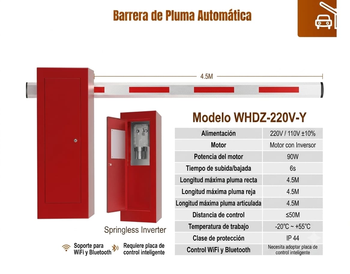 BARRERA VEHICULAR ESTACIONAMIENTO 4.5 METROS