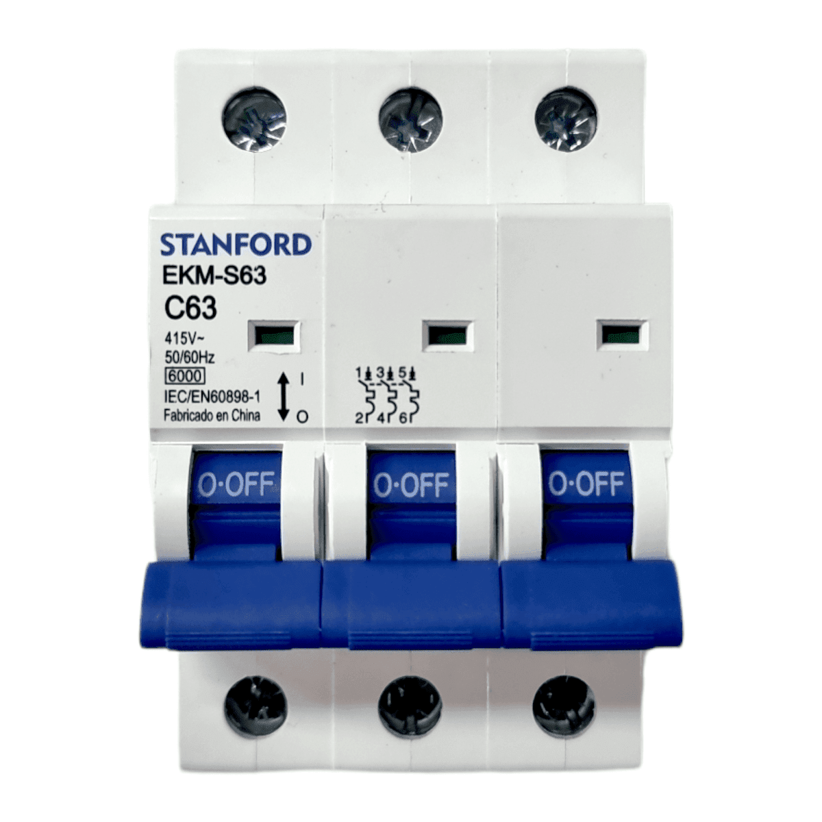 Interruptor Automático 3x63A 6KA Curva C STANFORD - Imagen 2